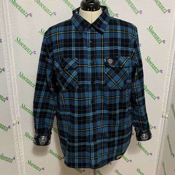 Middle Of Beyond Flannel Shirt Demons MOB Plaid Cities Will Be Your Tombs Men XL - Picture 1 of 10